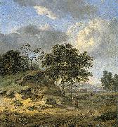 Jan Wijnants Landscape with two hunters oil
